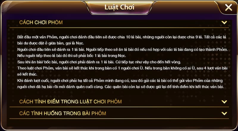 Quy tắc cơ bản trong trò chơi bài Phỏm